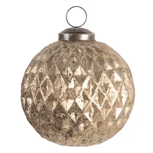 Zlatavá vánoční koule s patinou a odřeninami - Ø 10 cm 6GL3202