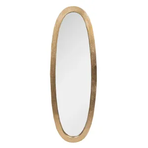 Zlaté antik nástěnné oválné zrcadlo - 33*2*99 cm 52S278