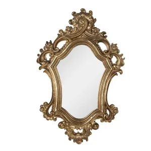 Zlaté antik nástěnné zrcadlo s ornamentem - 30*2*48 cm 62S279