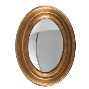 Zlaté antik oválné nástěnné vypouklé zrcadlo Beneoit - 24*5*32 cm 62S205GO
