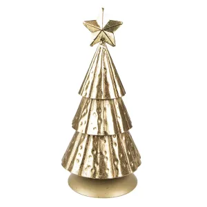 Zlatý antik kovový vánoční stromek - Ø 8*20 cm 6Y5371