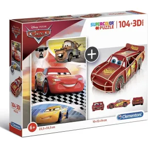 Clementoni Puzzle Auta 104 dílků a 3D puzzle Blesk McQueen