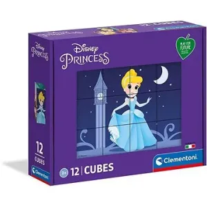 Clementoni Play For Future Obrázkové kostky Disney princezny, 12 kostek