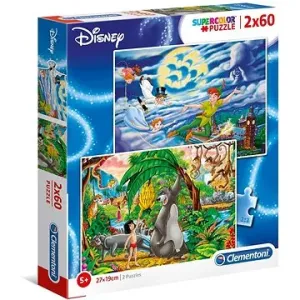 Puzzle Peter Pan a Kniha džunglí 2x60 dílků