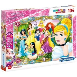 Clementoni Puzzle s drahokamy Zábava s Disney princeznami 104 dílků