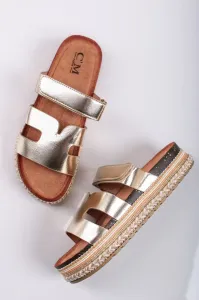 Zlaté platformové pantofle Namyra #5913213
