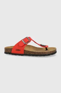 Pantofle CMP Eco Mymosa Wmn Flip Flop dámské, červená barva, na plochém podpatku
