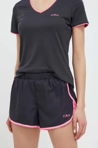 Sportovní šortky CMP Unlimitech dámské, šedá barva, s potiskem, medium waist