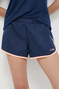Sportovní šortky CMP Unlimitech dámské, tmavomodrá barva, s potiskem, medium waist