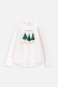 Dětská bavlněná košile s dlouhým rukávem Coccodrillo bílá barva, s potiskem #6120970