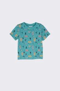 Dětské bavlněné tričko Coccodrillo tyrkysová barva, s potiskem #5910679