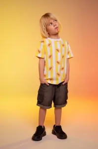 Dětské bavlněné tričko Coccodrillo žlutá barva #5159174