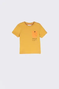 Dětské bavlněné tričko Coccodrillo žlutá barva, s potiskem #4913580