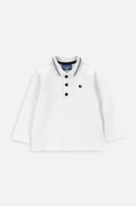 Dětské bavlněné tričko s dlouhým rukávem Coccodrillo bílá barva