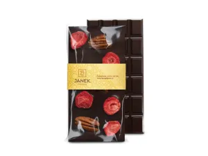 Čokoládovna Janek Hořká čokoláda s pekany a lyofilizovanými jahodami 95 g #1155479