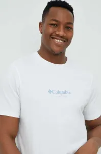 Bavlněné tričko Columbia Explorers Canyon bílá barva, 2036451 #4904613