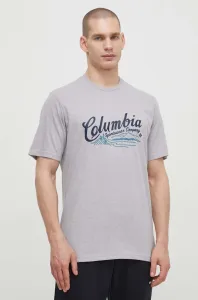 Bavlněné tričko Columbia Rockaway River šedá barva, 2022181
