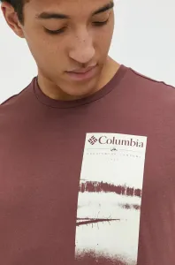 Bavlněné tričko Columbia Explorers Canyon vínová barva, 2036441