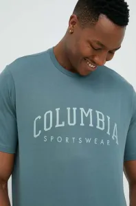 Bavlněné tričko Columbia Rockaway River zelená barva, 2022181