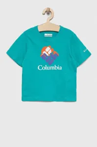 Dětské bavlněné tričko Columbia Valley Creek Short Sleeve Graphic Shirt tyrkysová barva, s potiskem