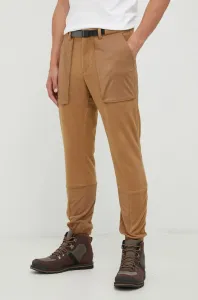 Kalhoty Columbia pánské, hnědá barva, jednoduché #2043031
