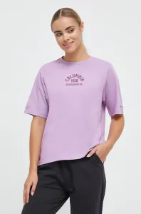 Bavlněné tričko Columbia fialová barva