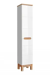 Comad Koupelnová skříňka s košem Bali 804 2D 1S bílá/dub votan