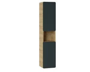 Comad Koupelnová závěsná skříňka vysoká Aruba 800 2D dub craft zlatý/černý mat