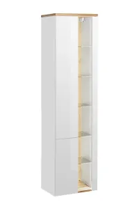 Comad Koupelnová závěsná skříňka vysoká Bahama 800 2D alpská bílá/dub votan