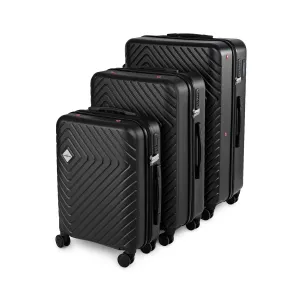 Sada 3ks cestovních kufrů na kolečkách Compactor Cosmos,S+L+XL, včetně pumpy,váhy,zámek TSA,černý