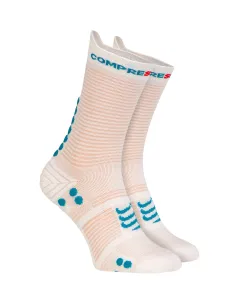 COMPRESSPORT Cyklistické ponožky klasické - PRO RACING 4.0 RUN - modrá/bílá 35-38