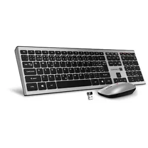 CONNECT IT Combo bezdrátová stříbrná klávesnice + myš, (+2x AAA +1x AA baterie zdarma), CZ + SK layout