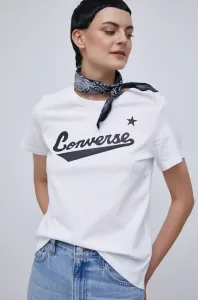 Bavlněné tričko Converse bílá barva #4689095