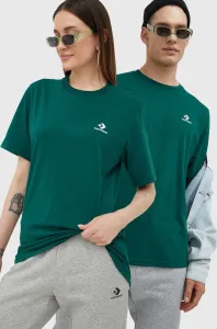 Bavlněné tričko Converse zelená barva #2051123
