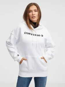 Converse Embroidered Wordmark Mikina Bílá