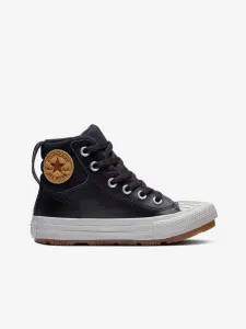 Converse Chuck Taylor All Star Berkshire Boot Leather Tenisky dětské Černá #3996983