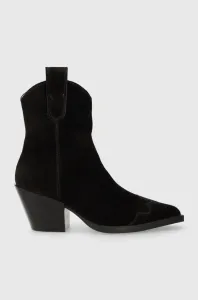 Semišové kovbojské boty Copenhagen CPH238 suede dámské, černá barva, na podpatku