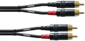 Kabelový adaptér Cordial CFU 0,9 CC [2x cinch zástrčka - 2x cinch zástrčka], 0.90 m, černá