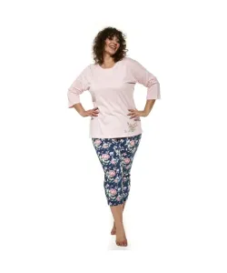 Cornette Flower 463/288 plus Dámské pyžamo, 4XL, růžová