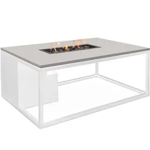 COSI Stůl s plynovým ohništěm -  Cosiloft 120 bílý rám/šedá deska