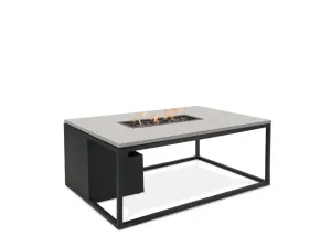 COSI Stůl s plynovým ohništěm -  Cosiloft 120 černý rám/šedá deska