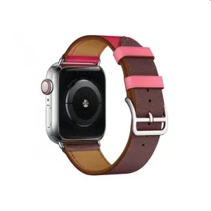 Řemínek z telecí kůže (krátký) COTEetCI pro Apple Watch 38/40/41mm, fialovo/růžový