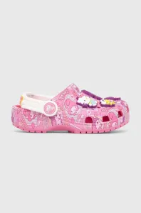 Dětské pantofle Crocs CROCS CLASSIC HELLO KITTY CLOG růžová barva