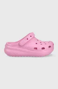 Dětské pantofle Crocs fialová barva