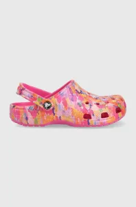 Dětské pantofle Crocs růžová barva