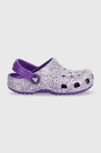 Dětské pantofle Crocs CLASSIC GLITTER CLOG fialová barva #5553460