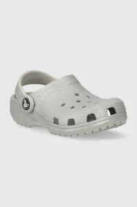Dětské pantofle Crocs stříbrná barva #6146870