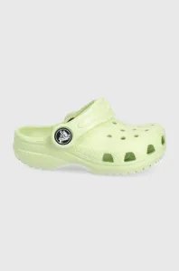 Dětské pantofle Crocs zelená barva #1990264