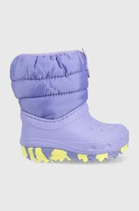 Dětské sněhule Crocs fialová barva