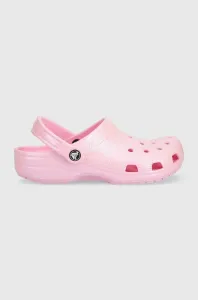 Pantofle Crocs Classic Glitter Clog dámské, růžová barva, 205942